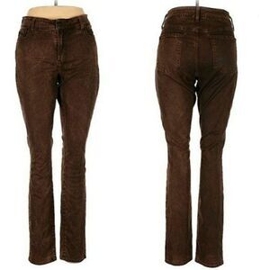 NYDJ Jeans Alina Legging Jegging High-rise Skinny Western Rustic Brown Sz 12